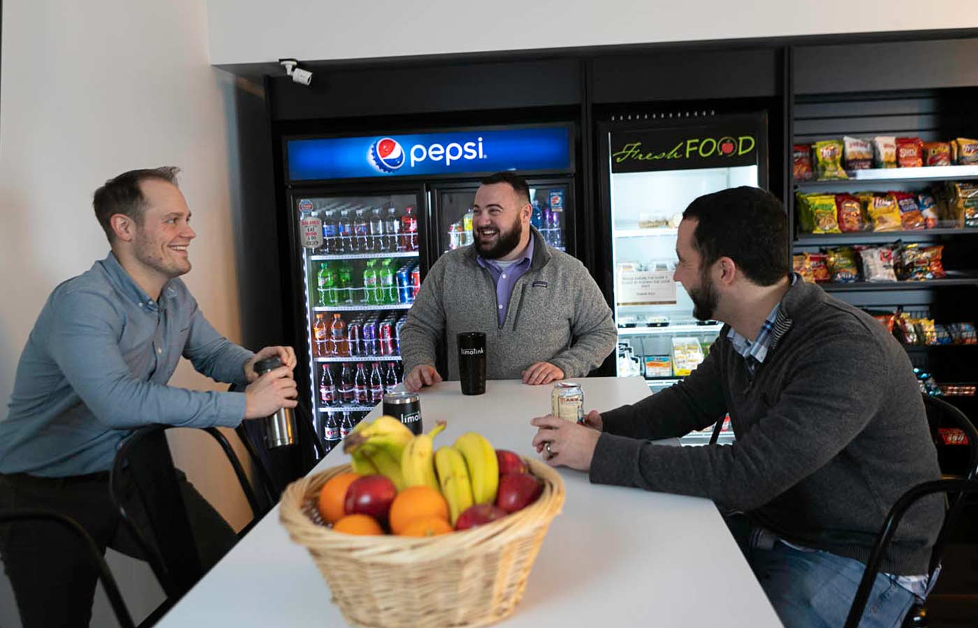 LimoLink team members enjoy a lunch break